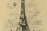 rysunek satyryczny z 1889 roku przedstawiający Eiffela