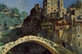 Claude Monet, obraz Dolceacqua z "klejnotem lekkości" - mostem łukowym